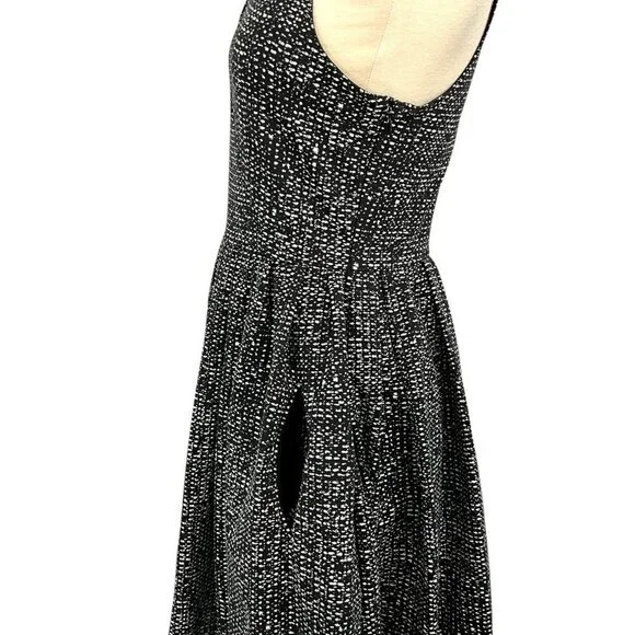 Cinq a Sept Pandora Cocktail Dress Size 6 Sleeveless Black Cutouts Pockets - Picture 6 of 15
